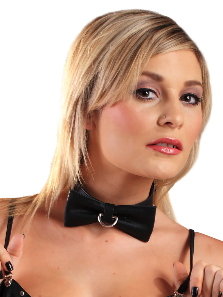 Skin Two UK Leather Bow Tie Collar Collar