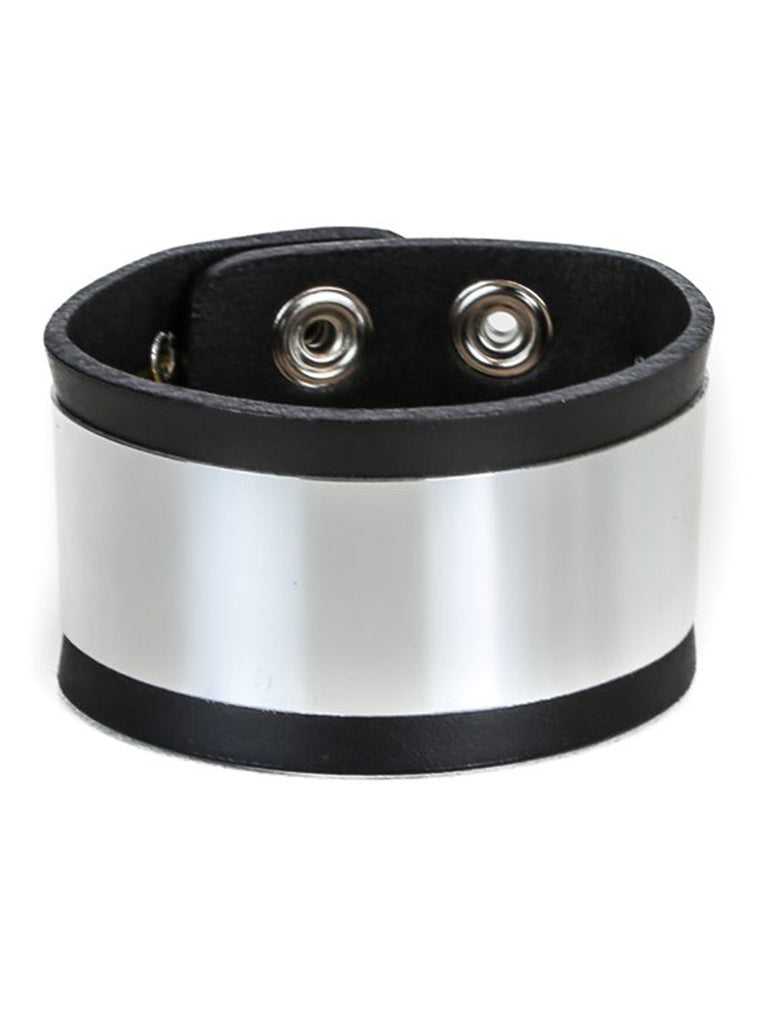 Skin Two UK Leather Bracelet with Metal Plate Collar