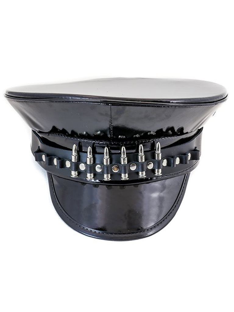 Skin Two UK Leather Bullet Police Hat - One Size Headwear