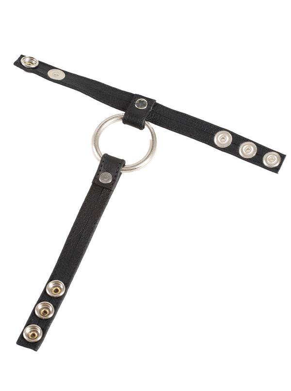 Skin Two UK Leather Cock Ring Harness With Ball Divider Cock & Ball