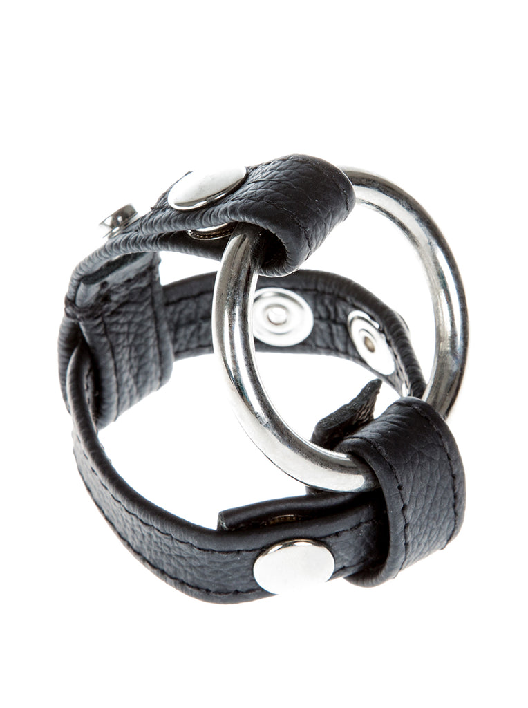Skin Two UK Leather Cock Ring Harness With Ball Divider Cock & Ball