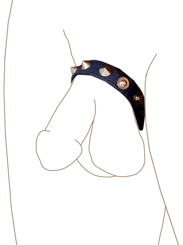 Skin Two UK Leather Cock & Ball Strap with Studs Cock & Ball