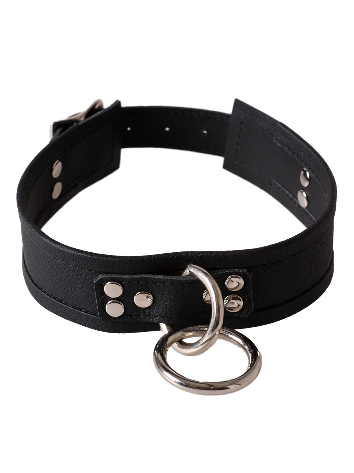 Bound Noir Leather Collar with O Ring