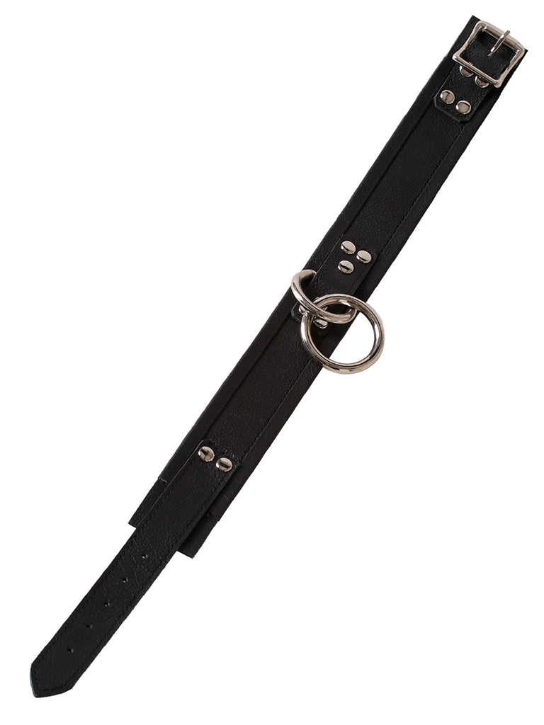 Leather D-Ring O-Ring Collar in Black – Skin Two UK