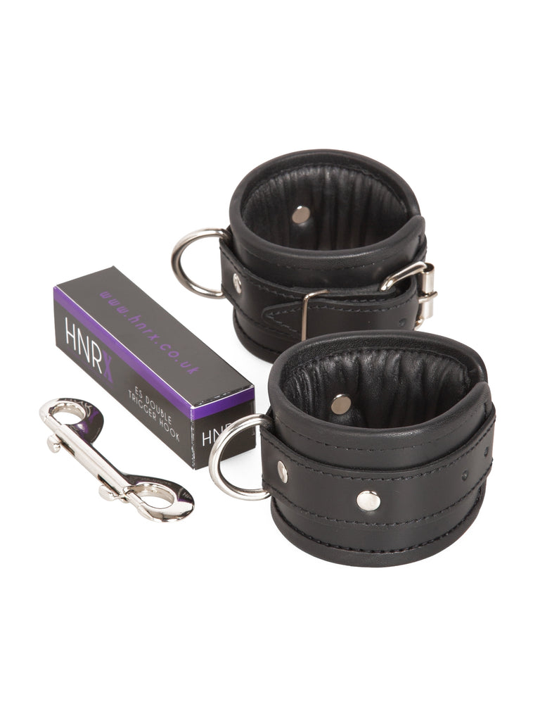 Skin Two UK Leather D-Ring Wrist Cuffs Cuffs
