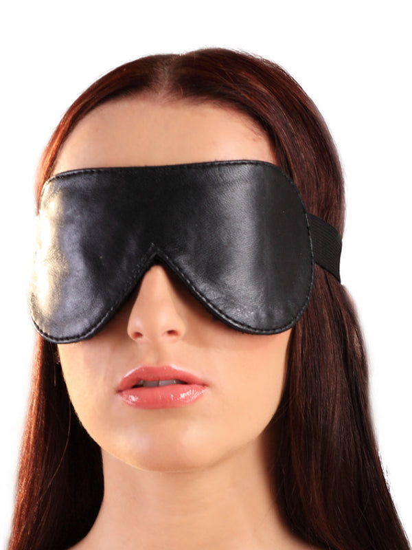 Skin Two UK Leather Fur Lined Blindfold - One Size Blindfolds