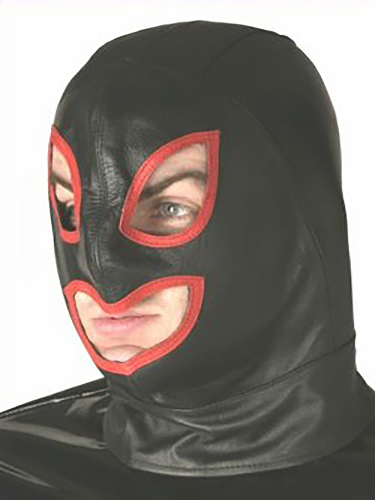 Skin Two UK Leather Hood with Red Detail - One Size Hood