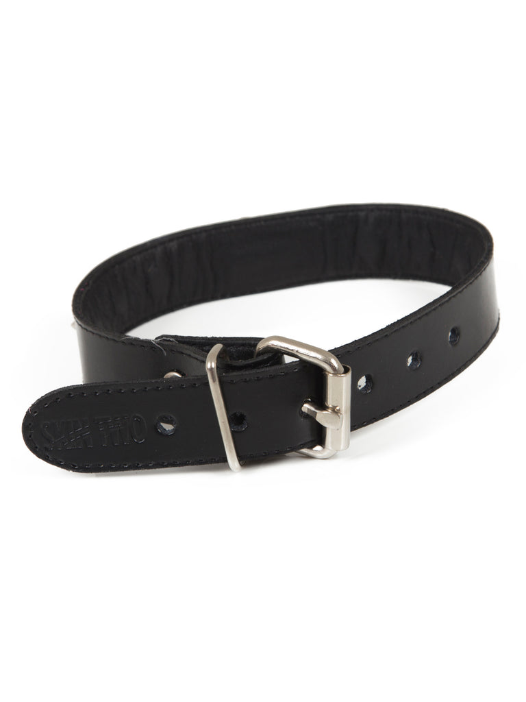 Rouge Leather O Ring Studded Collar - Red main image 1