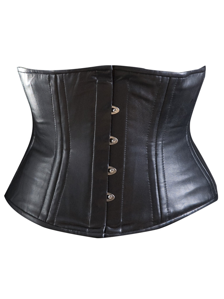 Leather Waist Cincher Black Skin Two UK