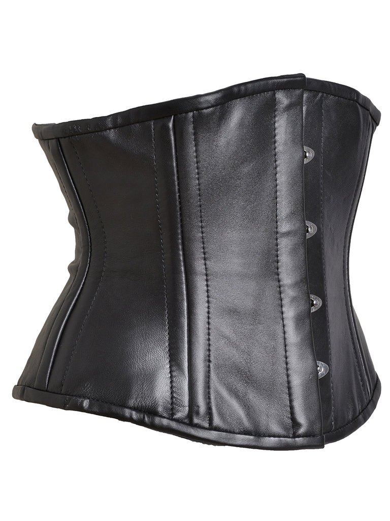 Leather Waist Cincher Black Skin Two UK