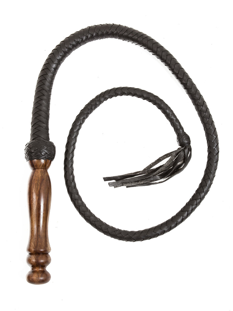 Skin Two UK Luxury Wooden Handle Leather Bull Whip Whip