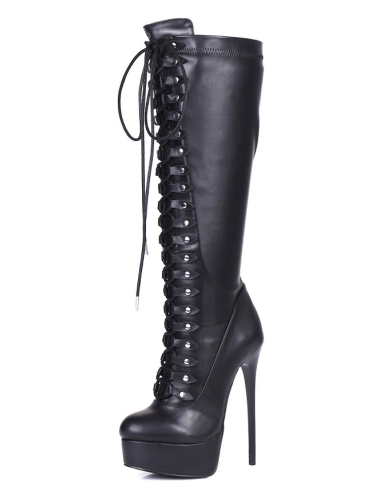 Skin Two UK Mahaute Matte Knee Boots Shoes