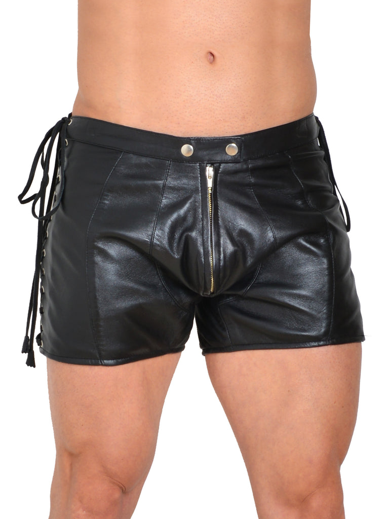 Skin Two UK Mayhem Lace-Up Leather Shorts Shorts