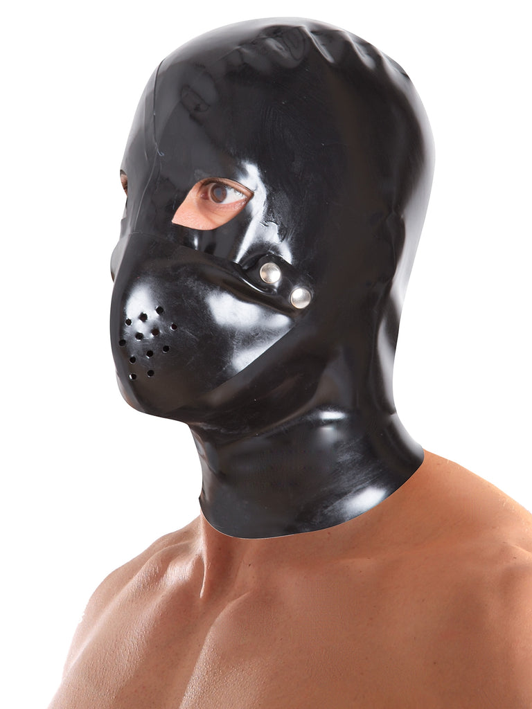 Skin Two UK Men's Latex Hood with Removable Muzzle Hood