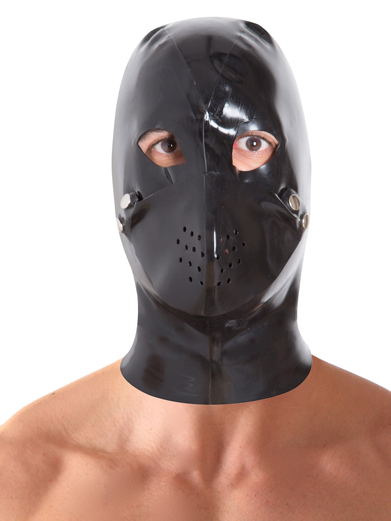 Skin Two UK Men's Latex Hood with Removable Muzzle Hood