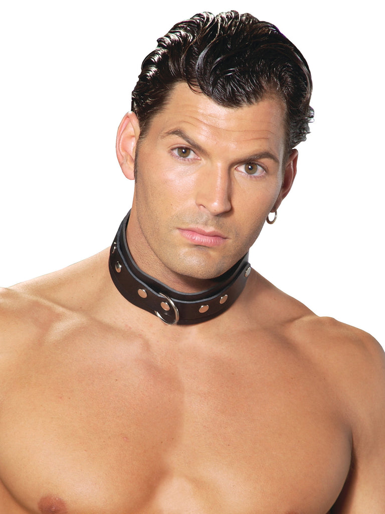 Skin Two UK Men's Leather Collar with O-Ring Collar