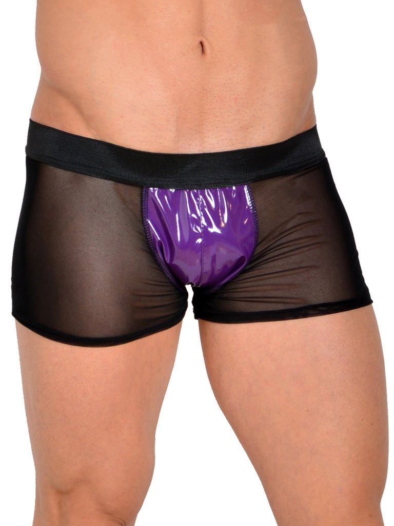Skin Two UK Mesh Boxers With PVC Panel Shorts