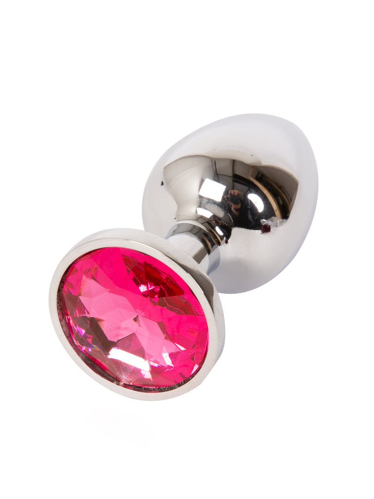 Skin Two UK Metal Butt Plug with Pink Jewel Anal Toy