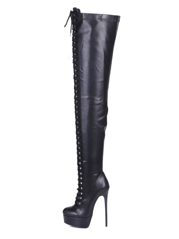 Skin Two UK Mouchard Matte Thigh High Boots Shoes