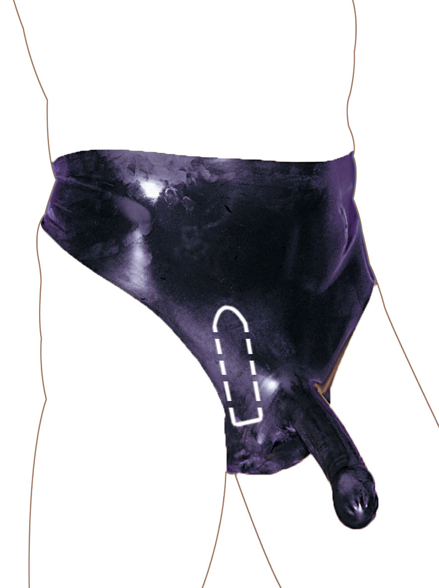 Moulded Black Rubber Male Pants with Sheath & Rear Butt – Skin Two UK