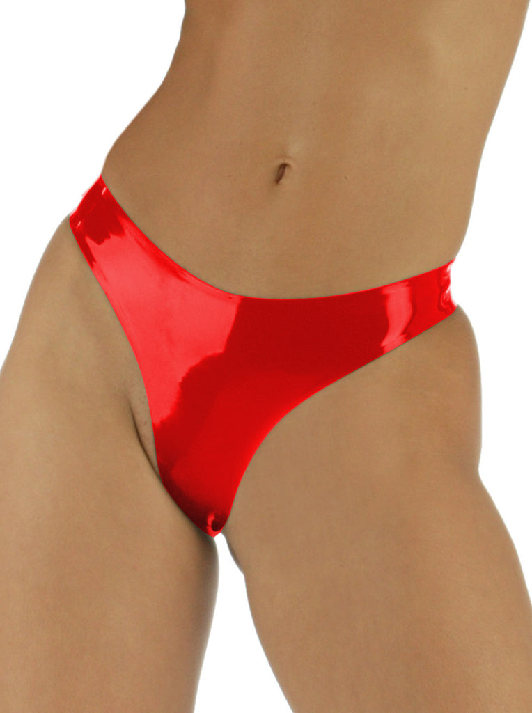 Skin Two UK Moulded Latex Thong in Red Knickers