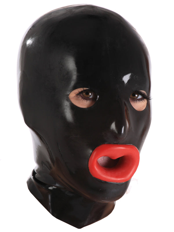 Skin Two UK Moulded Rubber Hood with Red Lips - One Size Hood
