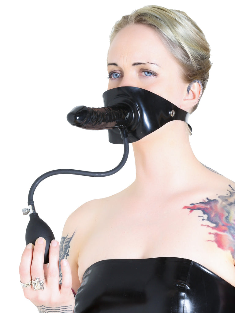 Skin Two UK Moulded Rubber Strap-On Inflatable Gag with Dildo Gag