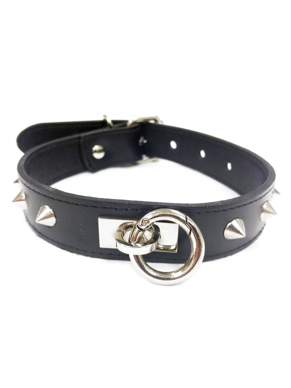 Skin Two UK O-Ring Studded Collar Black Collar