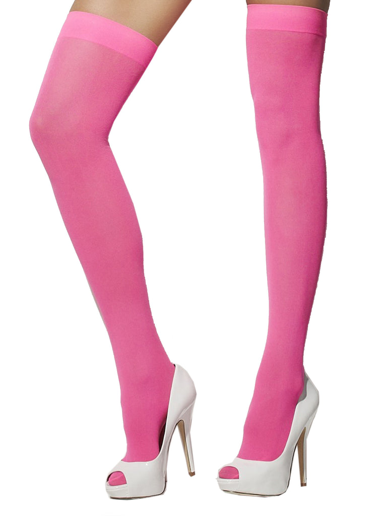 Skin Two UK Opaque Hold Ups Neon Pink - One Size Hosiery