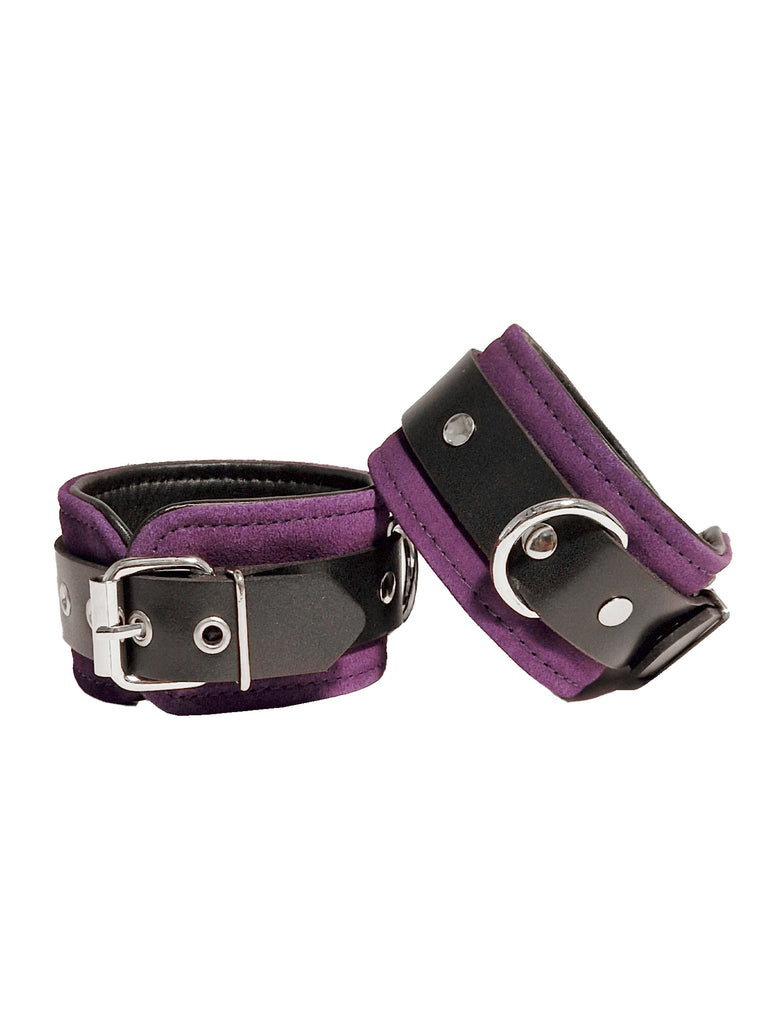 Sensual Suede Wrist Cuffs Purple