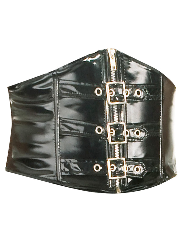 Skin Two UK PVC Buckle Waspie Belt in Black Corset