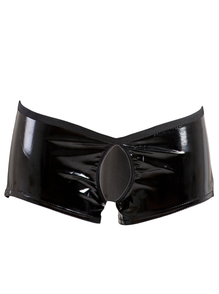Skin Two UK Open Crotch PVC Shorts With Trim Shorts