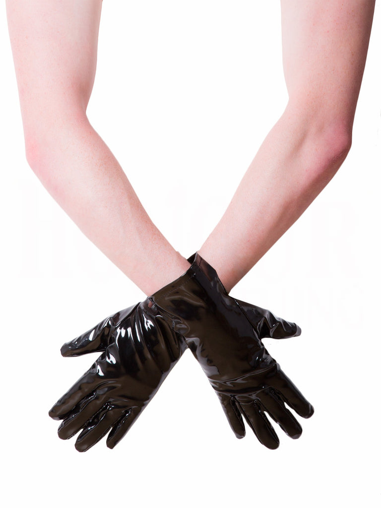 Skin Two UK Size S PVC Short Gloves Black Size S Clearance Clearance