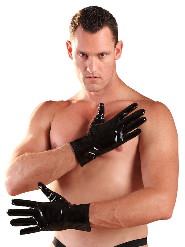 Skin Two UK PVC Short Gloves in Black Gloves