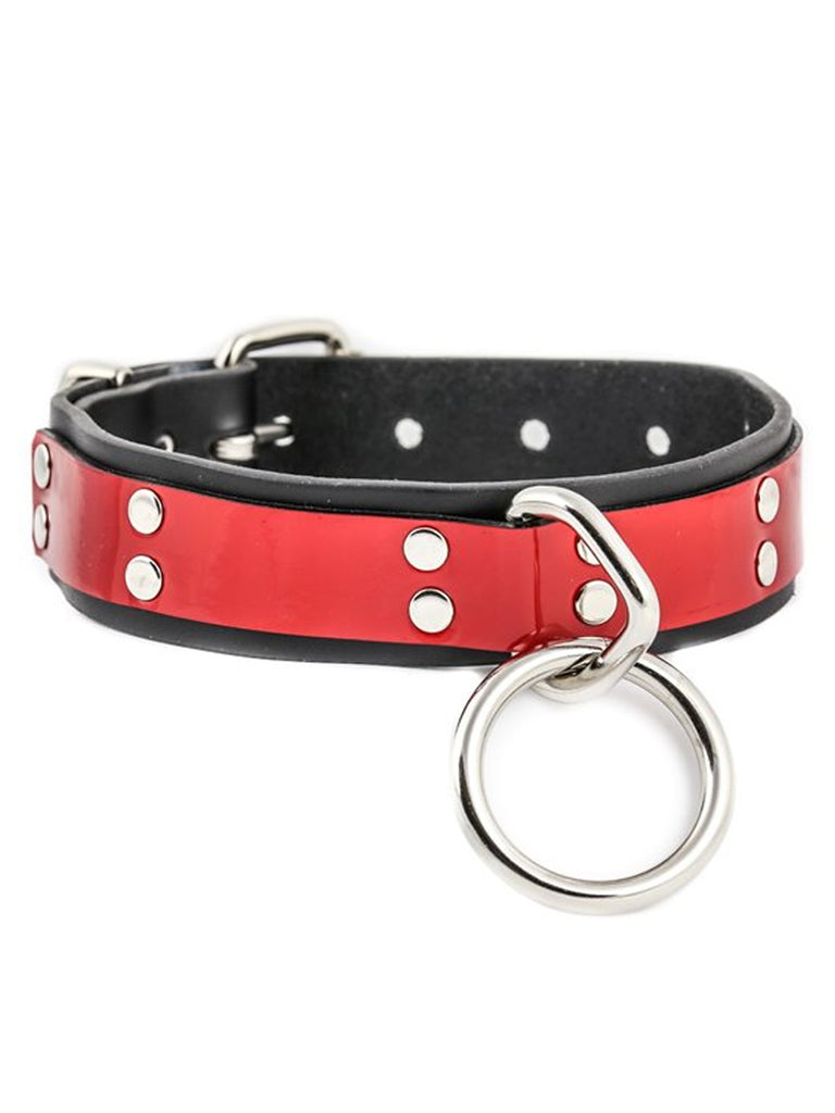 Skin Two UK Patent Leather Large O-Ring Collar Collar
