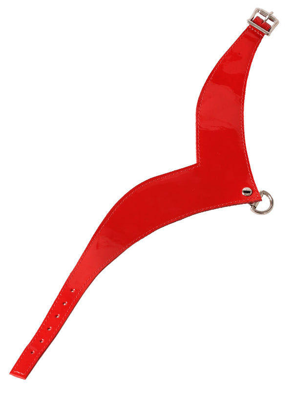 Skin Two UK Patent Leather V-Collar in Red Collar
