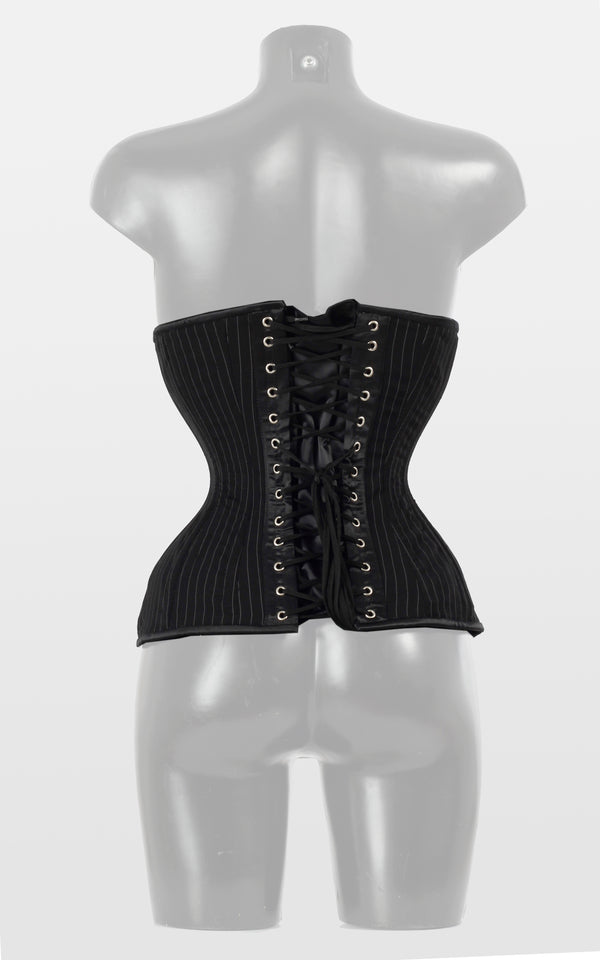 Pinstripe Underbust Corset White Skin Two UK