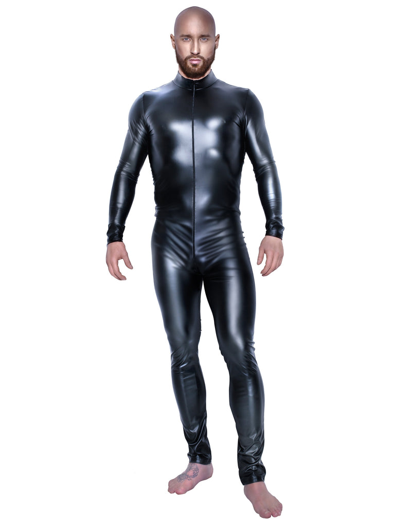 Skin Two UK Powerwetlook Catsuit with Two-Way Zipper Top