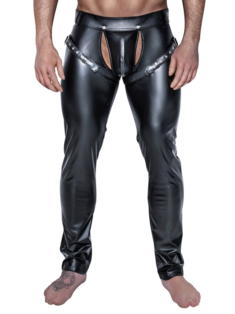 Skin Two UK Powerwetlook Easy-Access Trousers with Harness Trousers