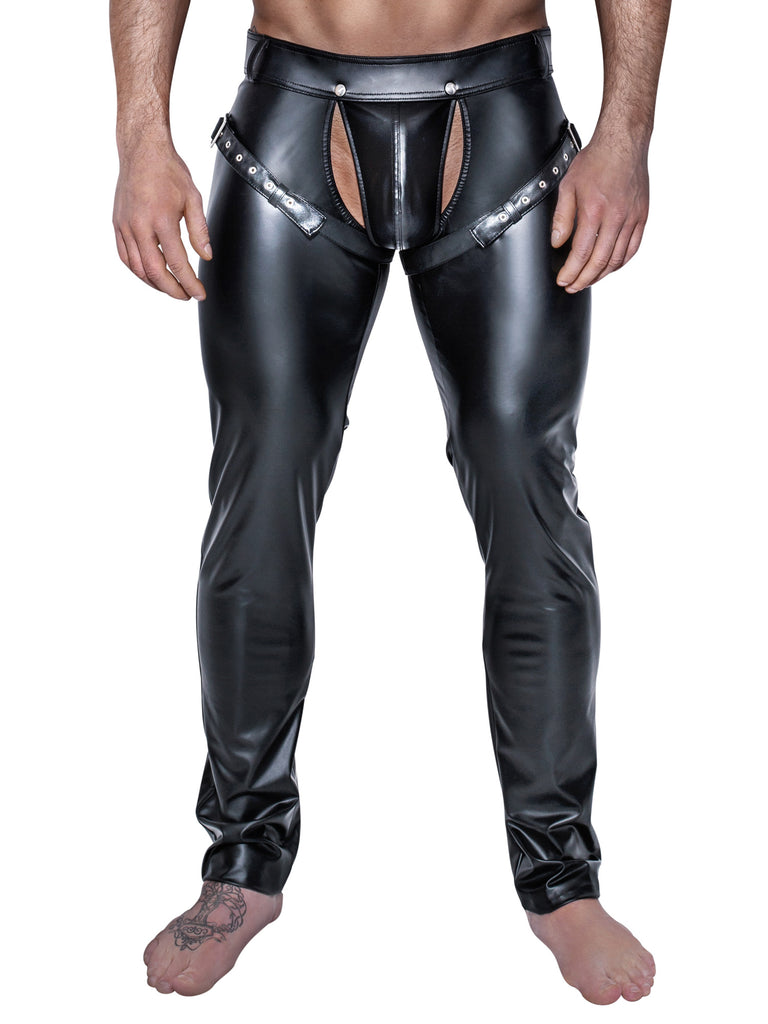 Skin Two UK Powerwetlook Easy-Access Trousers with Harness Trousers