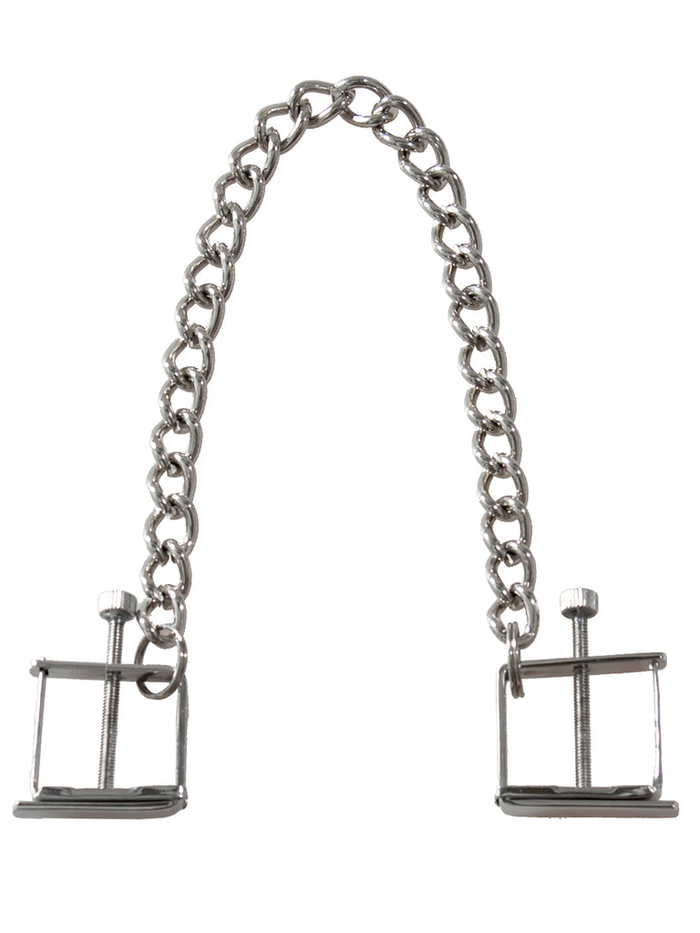 Skin Two UK Press Style Nipple Clamps with Chain Nipple Clamp