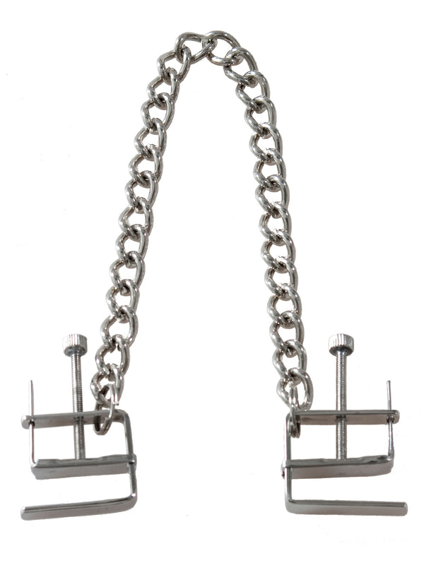 Skin Two UK Press Style Nipple Clamps with Chain Nipple Clamp