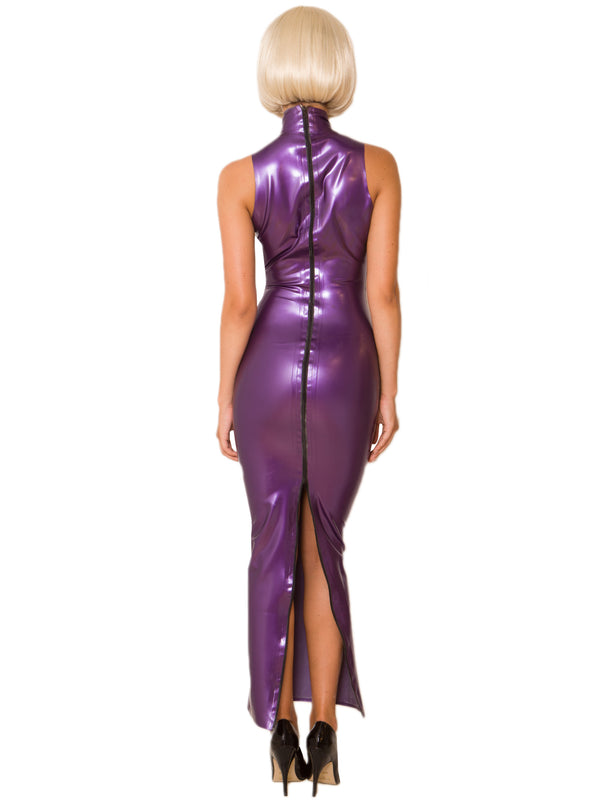 Skin Two UK Purple Latex Hobble Dress Dress