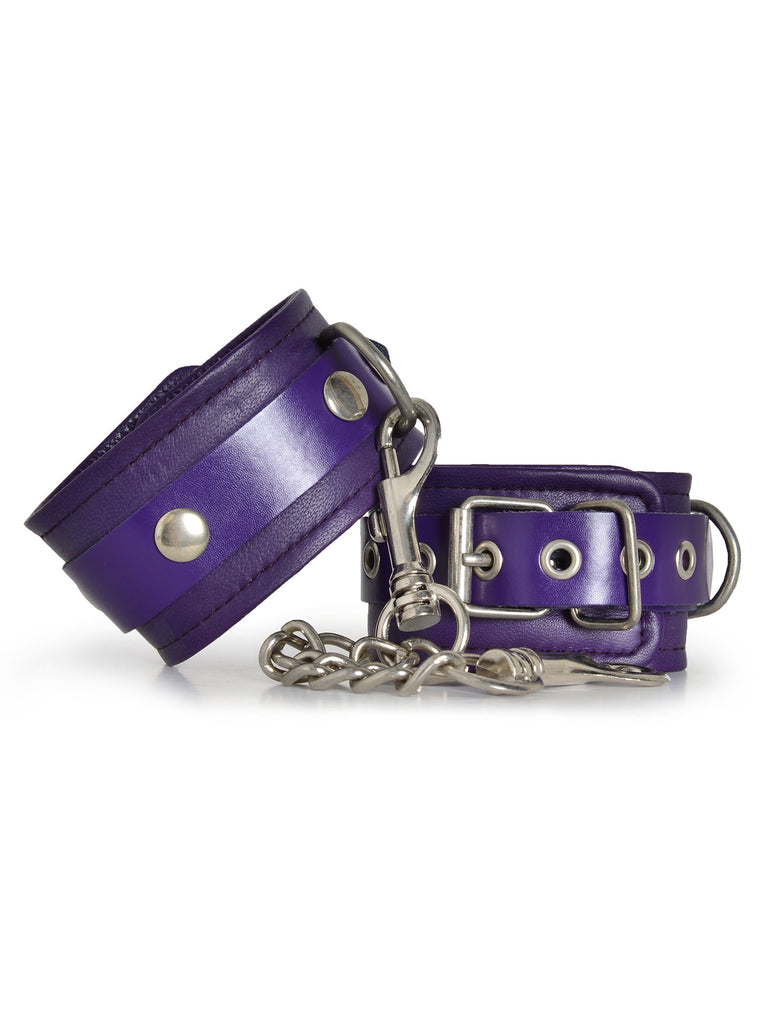 Skin Two UK Purple Leather Wrist Cuffs Cuffs