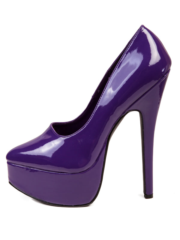 Skin Two UK Purple Stiletto Heel Platform Pump Purple Shoes