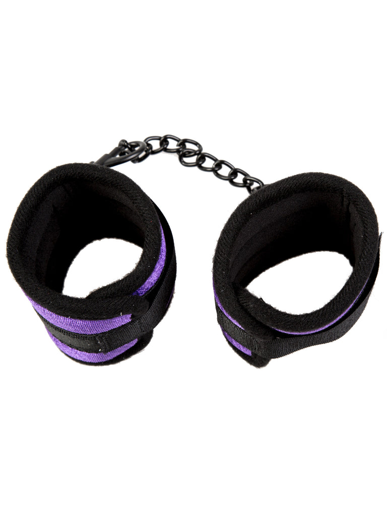 Purple Velvet Handcuffs With Detachable Chain Skin Two UK