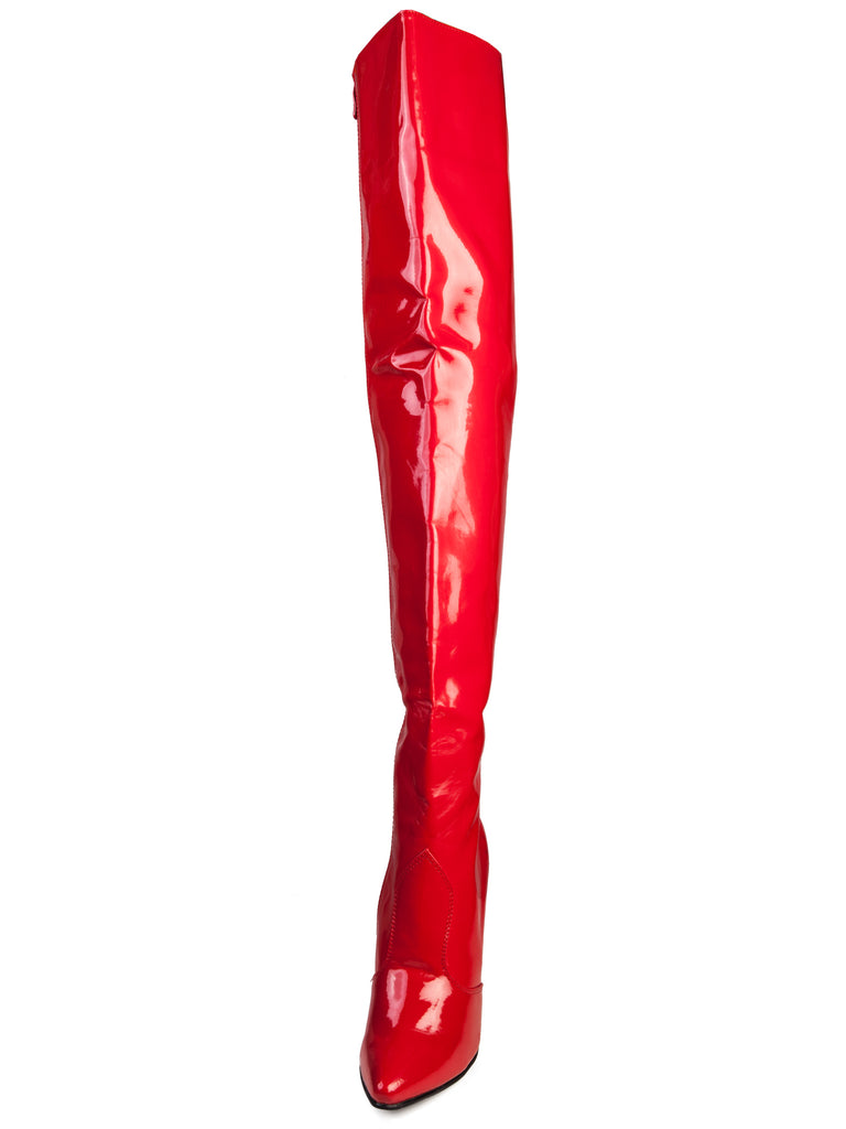 Skin Two UK Red Suzie Thigh High Boots Shoes
