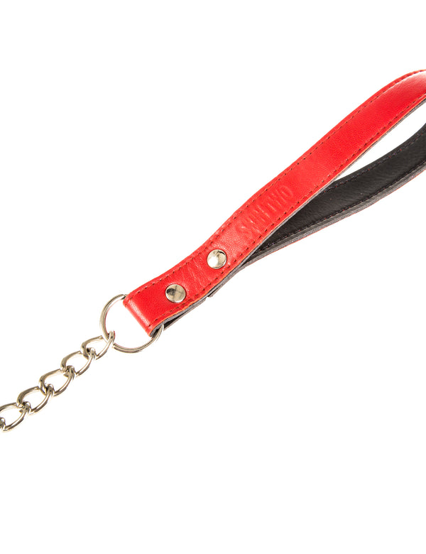 Skin Two UK Red Leather Chain Lead Lead