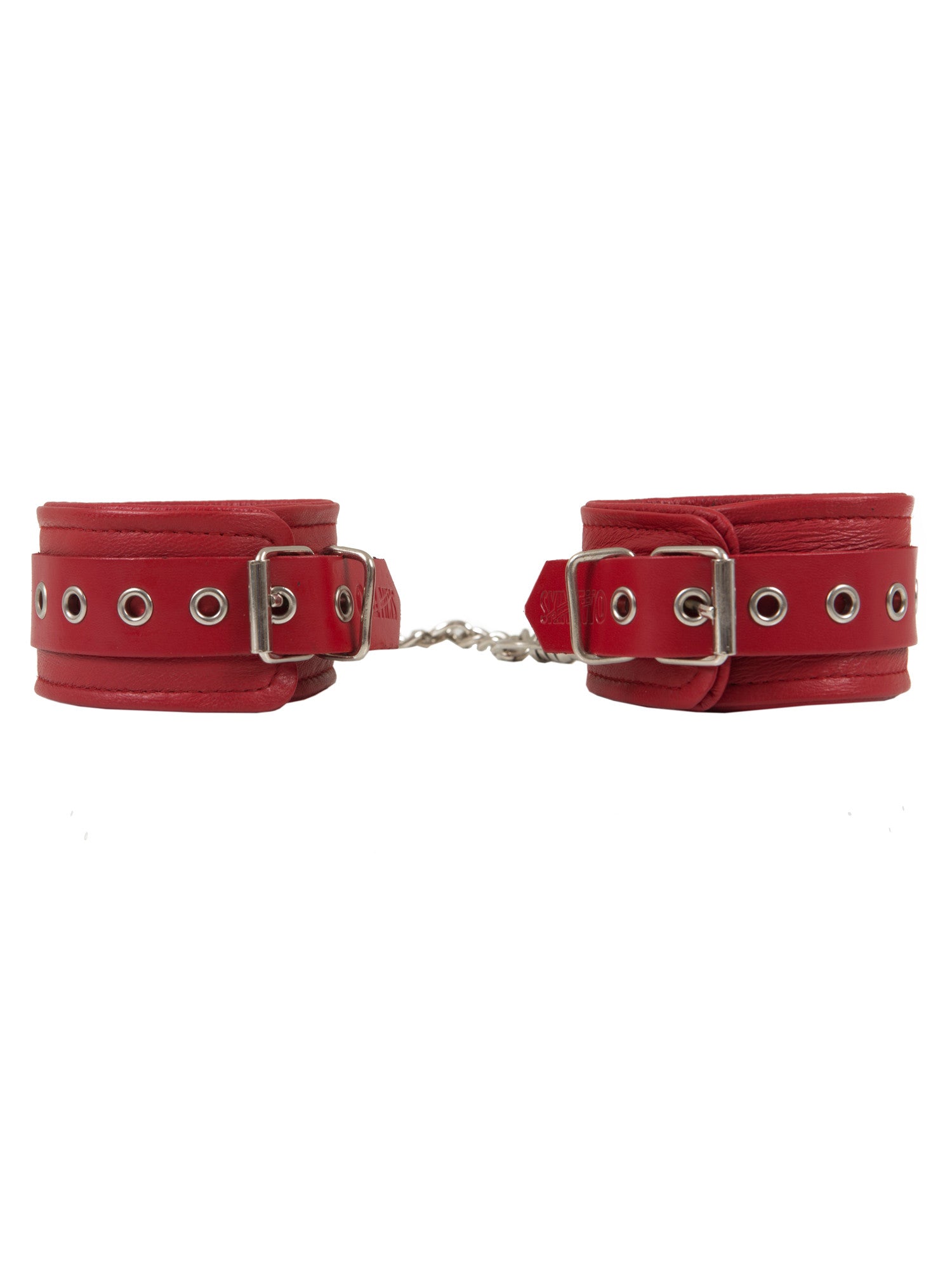 Red Leather Wrist Cuffs – Skin Two UK