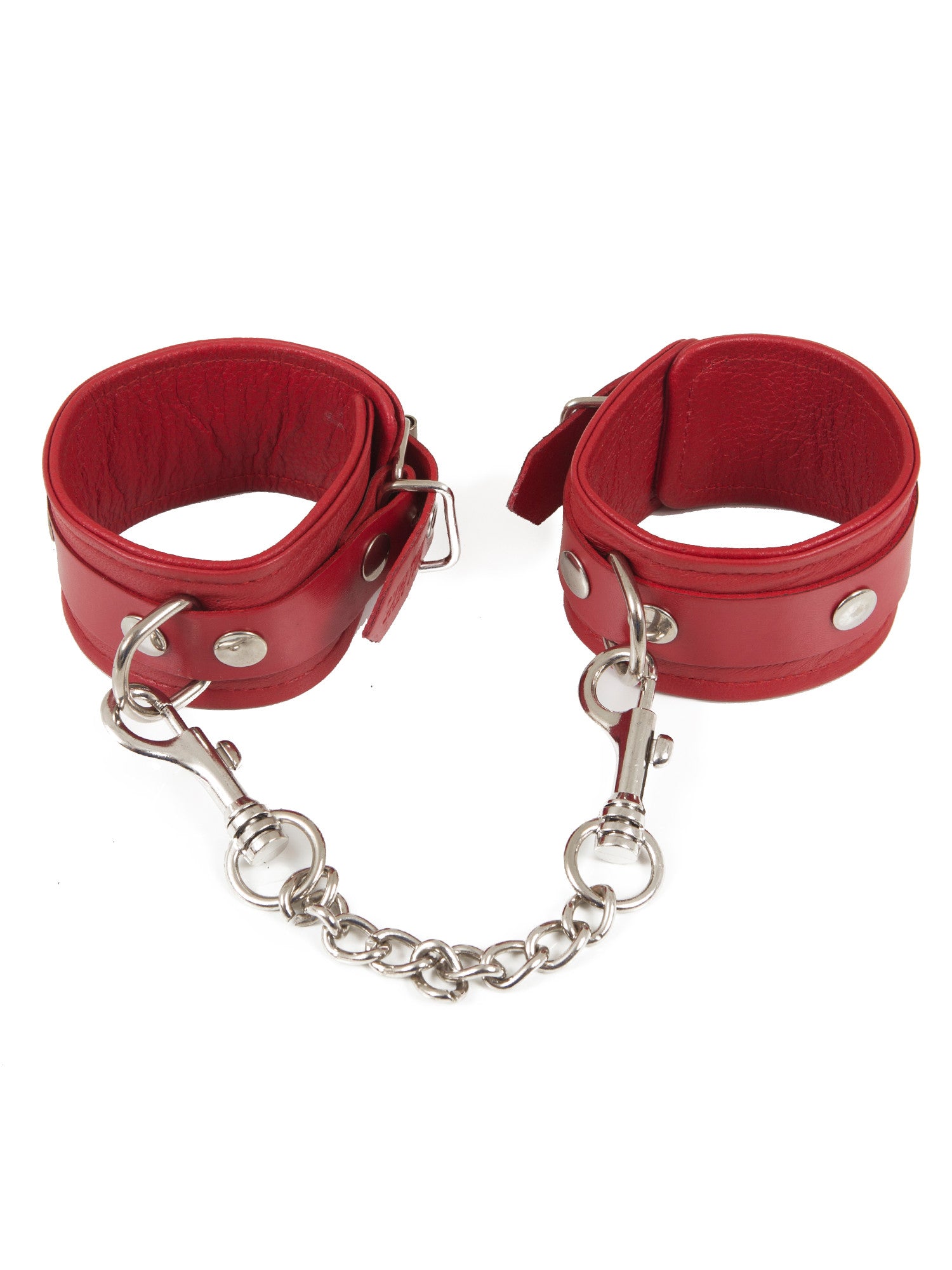 Red Leather Wrist Cuffs – Skin Two UK